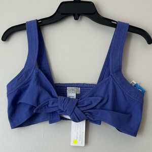 L*SPACE Purple Tie Summer Beach Bow Top